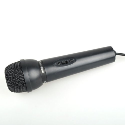 BestDealUSA Black Mini Studio Speech Microphone with Stand 3.5mm Jack 1.6m