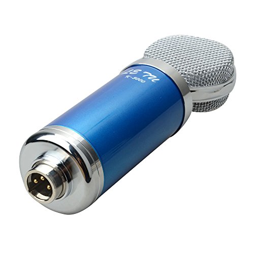 MicroMall(TM) K-5000 Condenser Microphone + Shock Mount + Low-noise Cable + Microphone Sponge Cover Blue