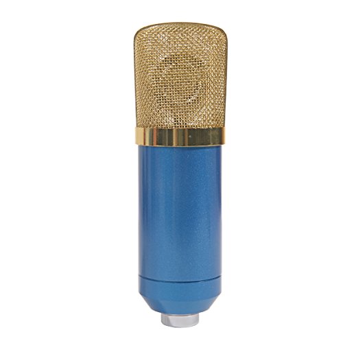 MeGooDo Condenser Microphone Sound Recording Dynamic + Mic Shock Mount, for radio broadcasting studio, voice-over sound studio, recording,ect(Blue)