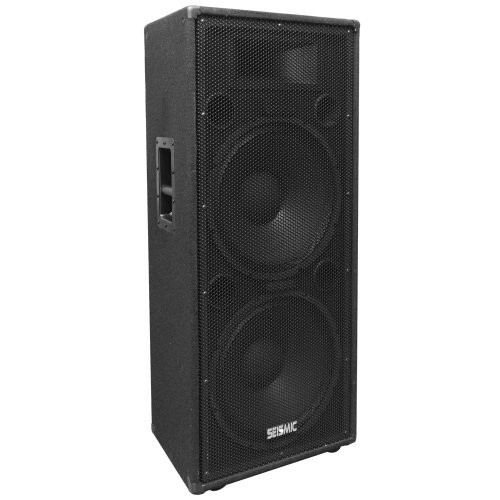 Seismic Audio - FL-155PC - Pair of Dual Premium 15" PA/DJ Speaker Cabinets with Titanium Horns - Wheel Kits and Rear Handles - 800 Watts RMS per Cabinet