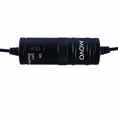 Movo LV1 Lavalier Lapel Clip-on Omnidirectional Condenser Microphone for Cameras, Camcorders & Smartphones (Including Apple iPhone, iPad, Samsung Galaxy & Note, etc)