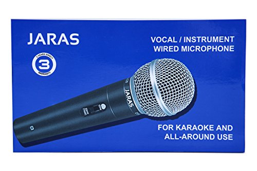 Jaras Professional Moving Coil Dynamic Handheld Vocal/Instrument/Karaoke Microphone with 13 Foot Cord