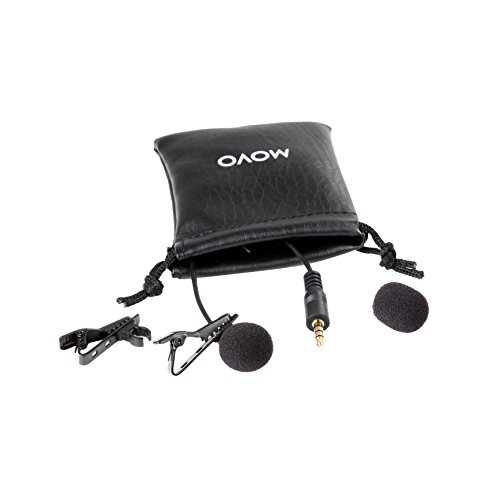Movo PM10 Deluxe Lavalier Lapel Clip-on Omnidirectional Condenser Microphone for Apple iPhone, iPad, iPod Touch, Android & Windows Smartphones