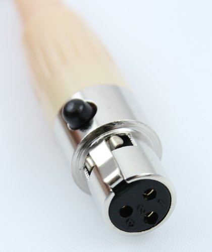 Beige Earhook Mini XLR Ta3f Pro Headworn Headset Head-mounted Microphone for AKG Samson Wireless- Omnidirectional Mic