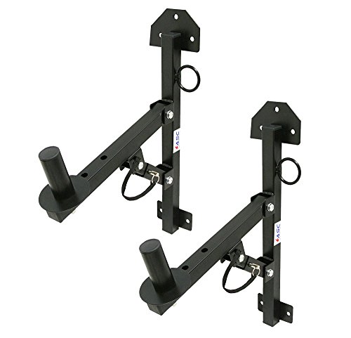ASC (2) Pro Audio DJ Speaker Stand Wall Fixed Mount Bracket Holder Adjustable Adapter Pair