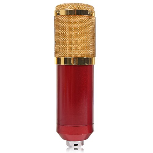 MeGooDo Condenser Microphone Professional Audio Studio Recording Microphone with Shock Mount(Red)