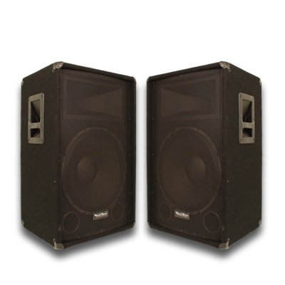 Seismic Audio - Pair of 15" PA DJ SPEAKERS 10" FLOOR MONITORS 4 SPEAKER CABLES PRO AUDIO - Band, Bar, Wedding