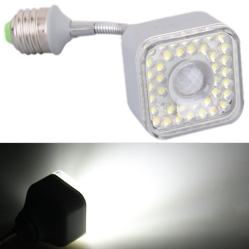 hkbayi E27 5W 39 LED Flexible IR Infrared Sensor PIR Motion Automatic Lamp Light