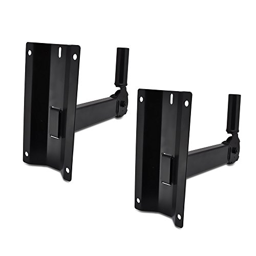 Pyle PSTNDW15 Dual Universal Adjustable Wall Mount Speaker Bracket Stands with Angle, Tilt, Rotation Adjustment (Pair)