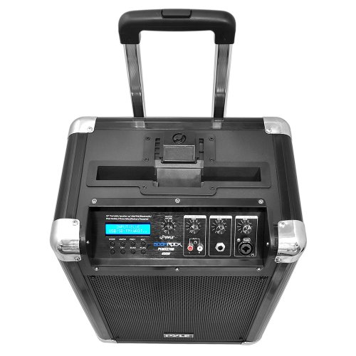 Pyle PCMX270B Boom Rock 400 Watt Bluetooth 10-Inch Portable PA Speaker System, Built-in Rechargeable Battery, Headset and Mic