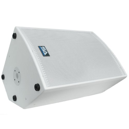 Seismic Audio - Pair of 15" White Church PA/DJ Speakers - White Textured Painted - Monitors