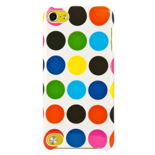 Colorful Circles 2 piece Cover Shield Protector Case For Apple iPod Touch 5 ( 5th Generation) 32GB, 64GB + Anti Glare Screen Protector Guard + an eBigValue TM Determination Hand Strap