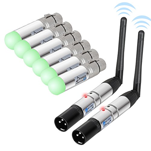 Donner 8pcs DMX512 DMX Dfi DJ 2.4G Wireless 6 Receiver with Tricolor LED Indicators & 2 Transmitter LED Lighting Control