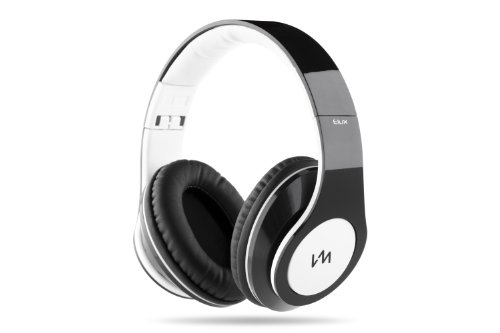 VM Audio Elux Over Ear DJ Stereo MP3 iPhone Bass Headphones - Piano Black/White