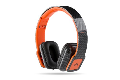 VM Audio Elux On Ear DJ Stereo MP3 iPhone Bass Headphones - Carbon Fiber/Orange
