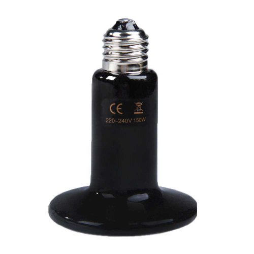 Vktech® Black Ceramic 85mm Flat Bottom Heat Lamp Bulb (150W)