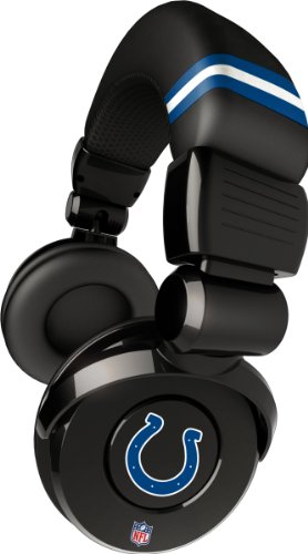 iHip Official NFL - INDIANAPOLIS COLTS - Noise Isolation Pro DJ Quality Headphone With Detachable Cord And Built-In Microphone With Volume Control, NFH26INC