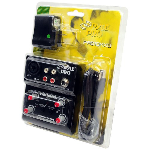 Pyle-Pro PAD10MXU 2 Channel Mini Mixer With USB Audio Interface