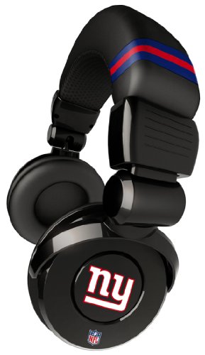 iHip Official NFL - NEW YORK GIANTS - Noise Isolation Pro DJ Quality Headphone With Detachable Cord And Built-In Microphone With Volume Control, NFH26NYG