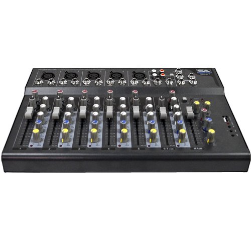 Seismic Audio - Slider7 - 7 Channel Mixer Console with USB Interface