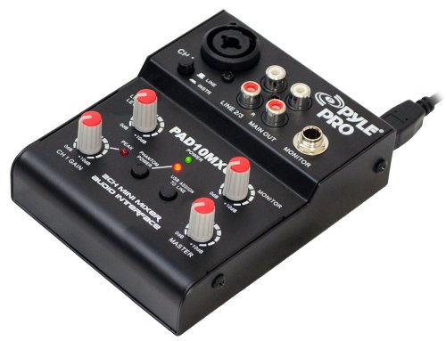 Pyle-Pro PAD10MXU 2 Channel Mini Mixer With USB Audio Interface