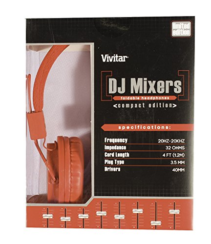 Vivitar Dj Mixers Foldable Red Headphones Compact and Limited Edition
