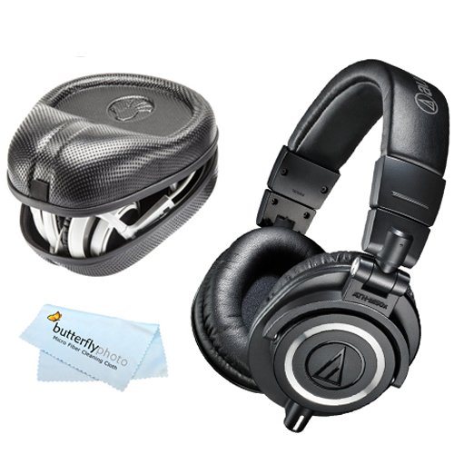 Audio-Technica ATH-M50x Professional Monitor Headphones (New 2014 Model)+ Slappa Full Sized HardBody PRO Headphone Case (SL-HP-07)