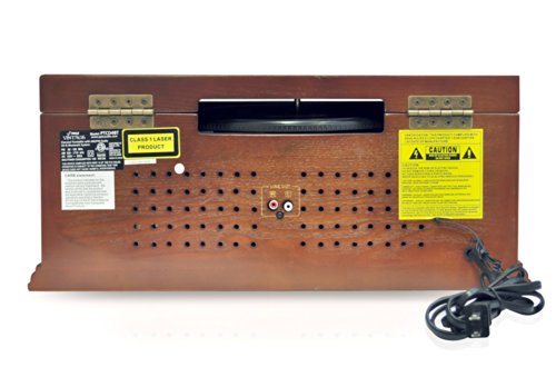 Pyle PTCD4BT Bluetooth Classic Style Record Player Turntable with CD Player, Cassette Deck, AUX (3.5mm) Input, Wireless Music Streaming