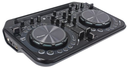 Pioneer DDJ-WeGO2-K Black Compact DJ Controller for PC and iOS Devices With Easy Grip Handle and iPad Stand - Virtual DJ Software Included