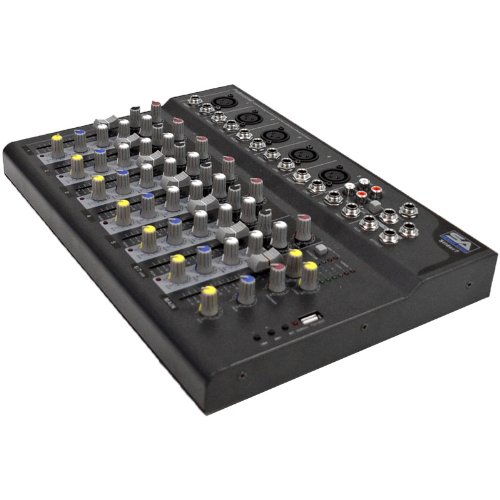 Seismic Audio - Slider7 - 7 Channel Mixer Console with USB Interface