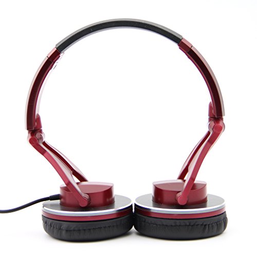 Labsic DJ1000 On-Ear headphones DJ Style headphones High-Definition rofessional Studio Monitor Headphones,3.5mm stereo jack (Retail packaging included 1/4-inch adapter) --Red