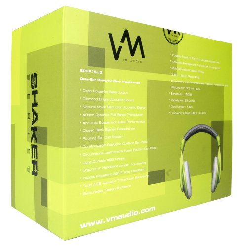 VM Audio SRHP15 Stereo MP3/iPhone iPod Over the Ear DJ Headphones - Lime Green