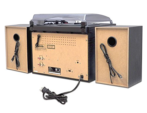 Pyle PTTCSM70BT Bluetooth Classic Style Record Player Turntable with Vinyl to MP3 Recording, Dual Cassette Deck and CD Player