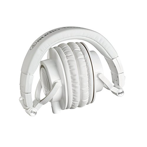 Audio-Technica ATH-M50XWH Professional Monitor Headphones - White (New 2014 Model) + Slappa Full Sized HardBody PRO Headphone Case (SL-HP-07)