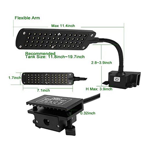 VIKEN Power 48LED Aquarium Fish Tank Water Plant 3 Mode Clip Lamp Light