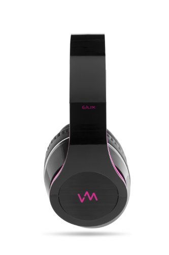 VM Audio Elux Over Ear DJ Stereo MP3 iPhone Bass Headphones - Piano Black/Pink