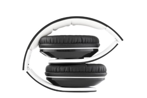 VM Audio Elux Over Ear DJ Stereo MP3 iPhone Bass Headphones - Piano Black/White