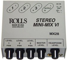 Rolls MX28 MINI-MIX VI Three-Channel True Stereo Line Mixer
