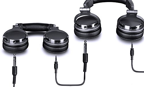 Brooklyn Headphone Company Studio Pro DJ Studio Style Wired Over the Ear Headset Includes Detachable Cable with Built-In Mic