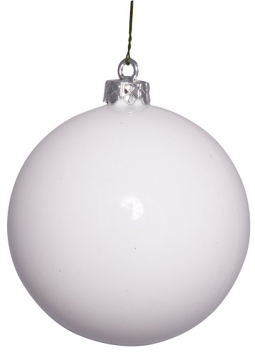 3" White Shiny Ball UV Drilled 12/Bag