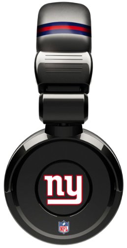 iHip Official NFL - NEW YORK GIANTS - Noise Isolation Pro DJ Quality Headphone With Detachable Cord And Built-In Microphone With Volume Control, NFH26NYG