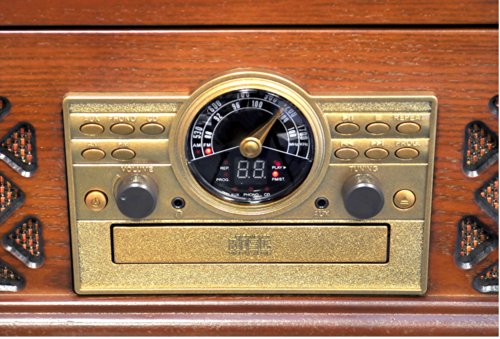 Pyle PTCD4BT Bluetooth Classic Style Record Player Turntable with CD Player, Cassette Deck, AUX (3.5mm) Input, Wireless Music Streaming