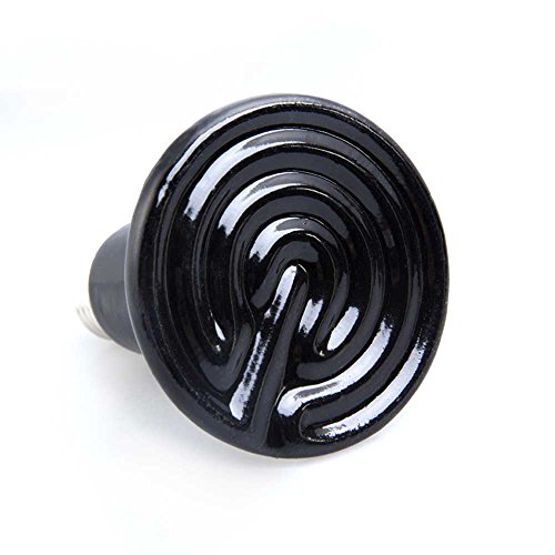 Vktech® Black Ceramic 85mm Flat Bottom Heat Lamp Bulb (150W)