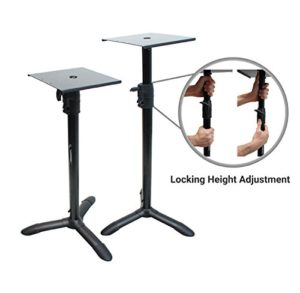 Harmony Audio HA-BKSPKS Home Audio - Studio Monitor Adjustable Height Bookshelf Speaker Stand Pair Harmony Audio HA-BKSPKS Home Audio - Studio Monitor Adjustable Height Bookshelf Speaker Stand Pair