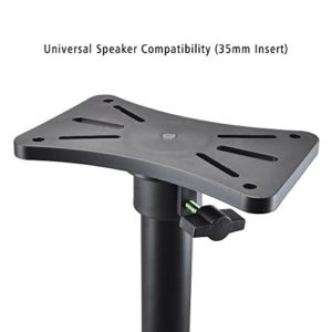 Universal Speaker Stand Mount Holder - Heavy Duty Rubber Capped Tripod w/ Adjustable Height from 59.1" to 82.7" Locking Safety PIN & 35mm Compatible Insert On-Stage or In-Studio Use - Pyle PSTND1 Universal Speaker Stand Mount Holder - Heavy Duty Rubber Capped Tripod w/ Adjustable Height from 59.1" to 82.7" Locking Safety PIN & 35mm Compatible Insert On-Stage or In-Studio Use - Pyle PSTND1